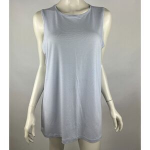 Eileen Fisher‎ Tencel Tunic Tank Top Women L EUC Sleeveless Stretch Crew Neck